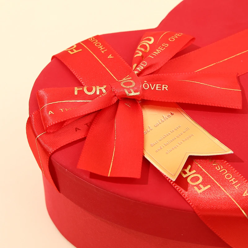 Custom Printed Logo Cardboard Gift Chocolates Packaging Wedding Favour Boxes with Ribbon